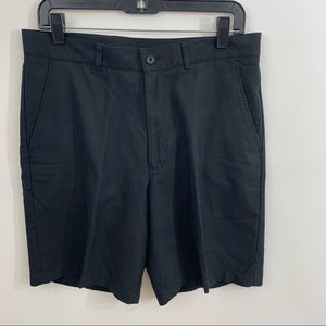 Claiborne 32 black shorts pleats silk cotton blend